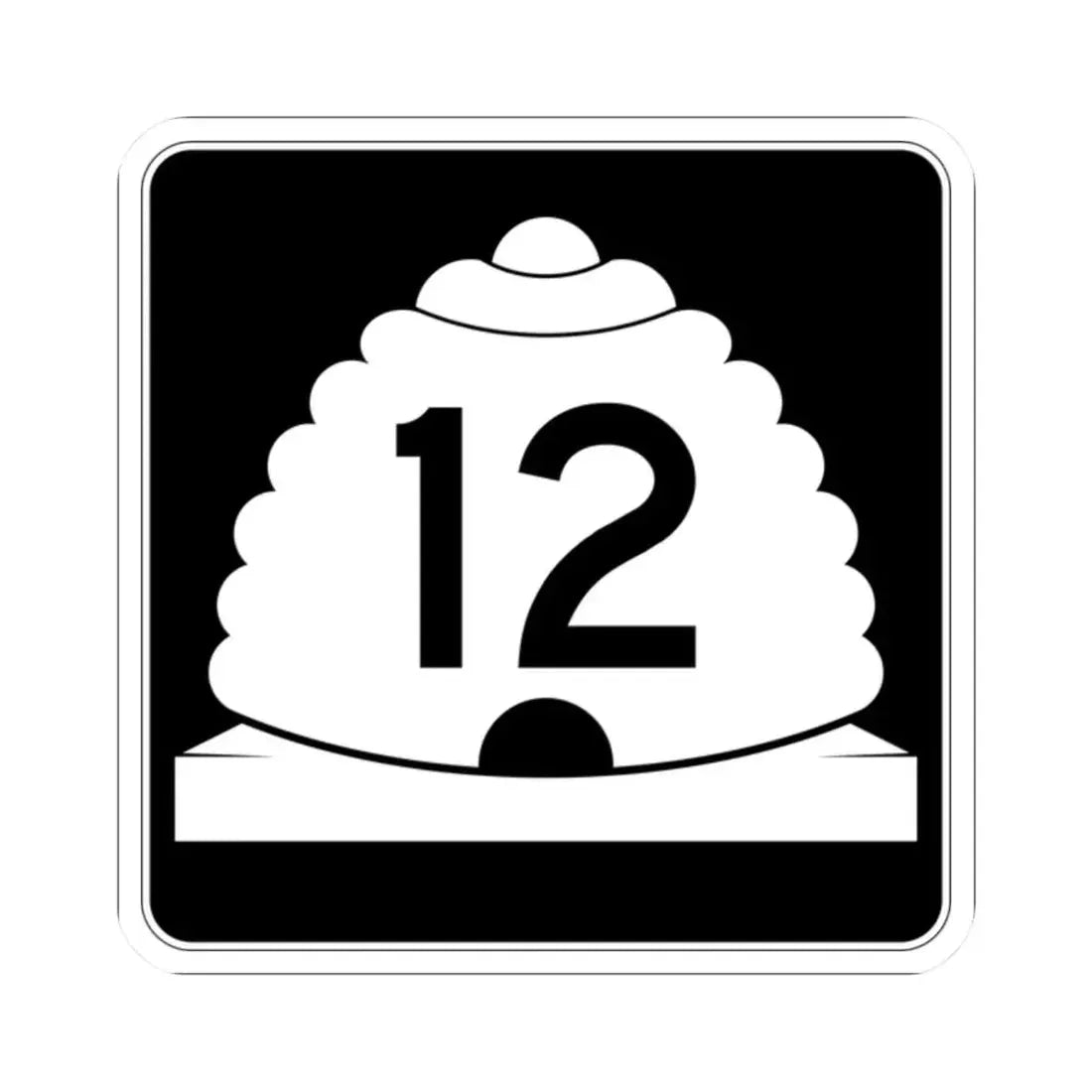 Utah SR 12 (Utah) (Road Sign) STICKER Vinyl Kiss-Cut Decal 2 Inch White - The Sticker Space