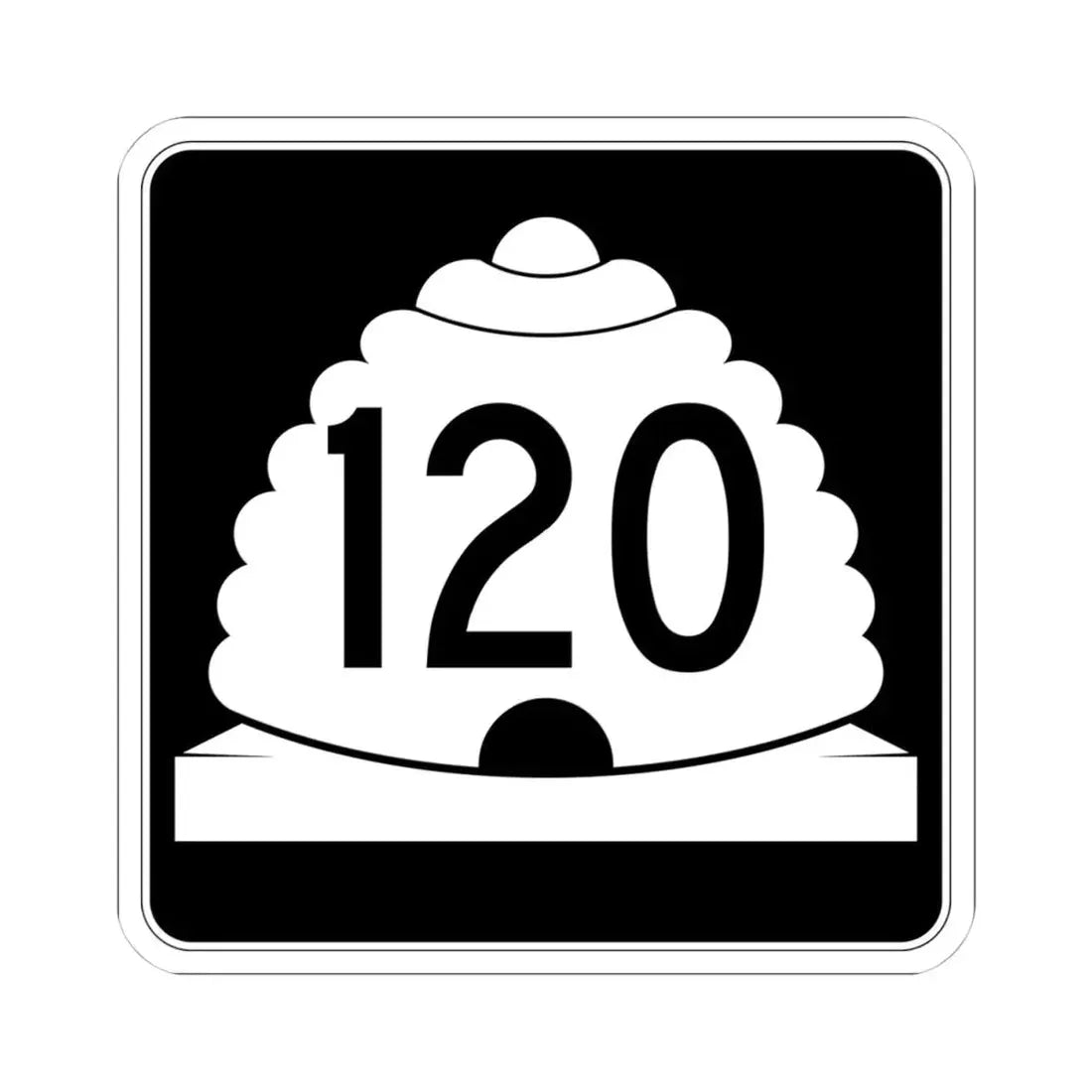 Utah SR 120 (Utah) (Road Sign) STICKER Vinyl Kiss-Cut Decal 4 Inch White - The Sticker Space