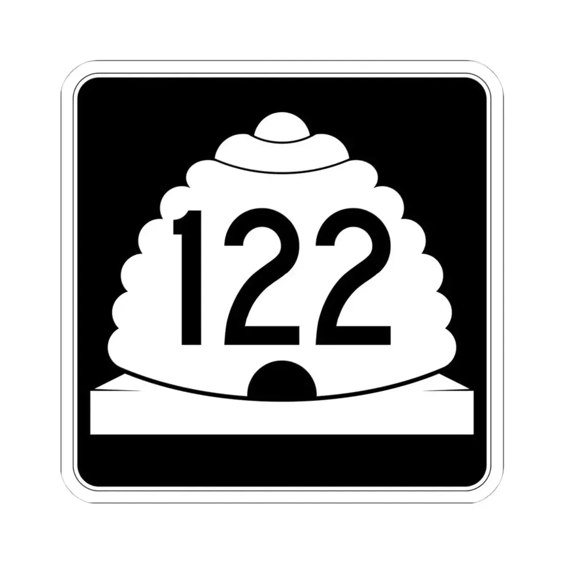 Utah SR 122 (Utah) (Road Sign) STICKER Vinyl Kiss-Cut Decal 4 Inch White - The Sticker Space