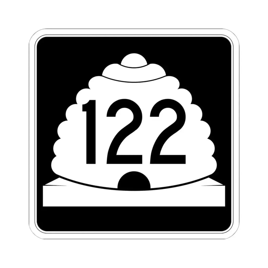 Utah SR 122 (Utah) (Road Sign) STICKER Vinyl Kiss-Cut Decal 6 Inch White - The Sticker Space