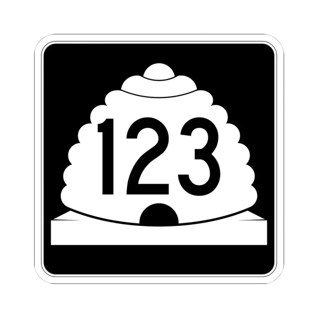 Utah SR 123 (Utah) (Road Sign) STICKER Vinyl Kiss-Cut Decal 4 Inch White - The Sticker Space