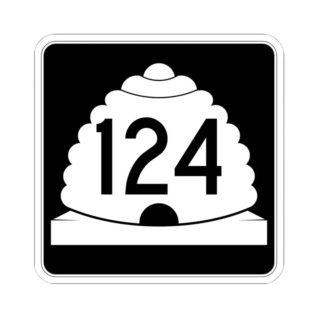 Utah SR 124 (Utah) (Road Sign) STICKER Vinyl Kiss-Cut Decal 6 Inch White - The Sticker Space