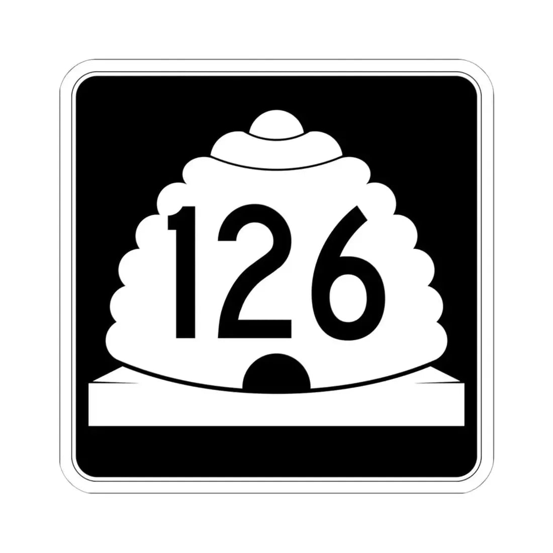 Utah SR 126 (Utah) (Road Sign) STICKER Vinyl Kiss-Cut Decal 6 Inch White - The Sticker Space