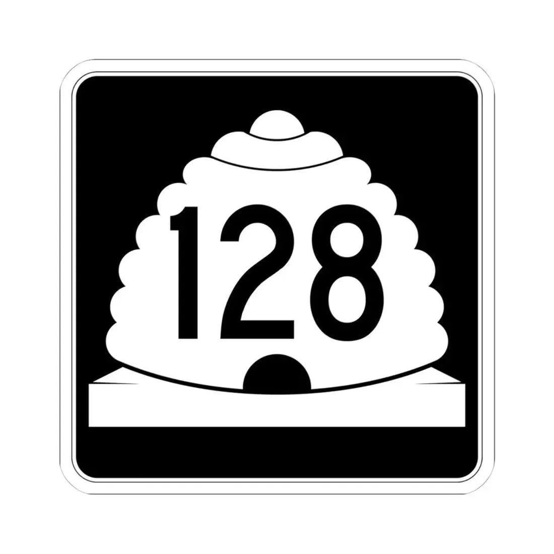 Utah SR 128 (Utah) (Road Sign) STICKER Vinyl Kiss-Cut Decal 4 Inch White - The Sticker Space
