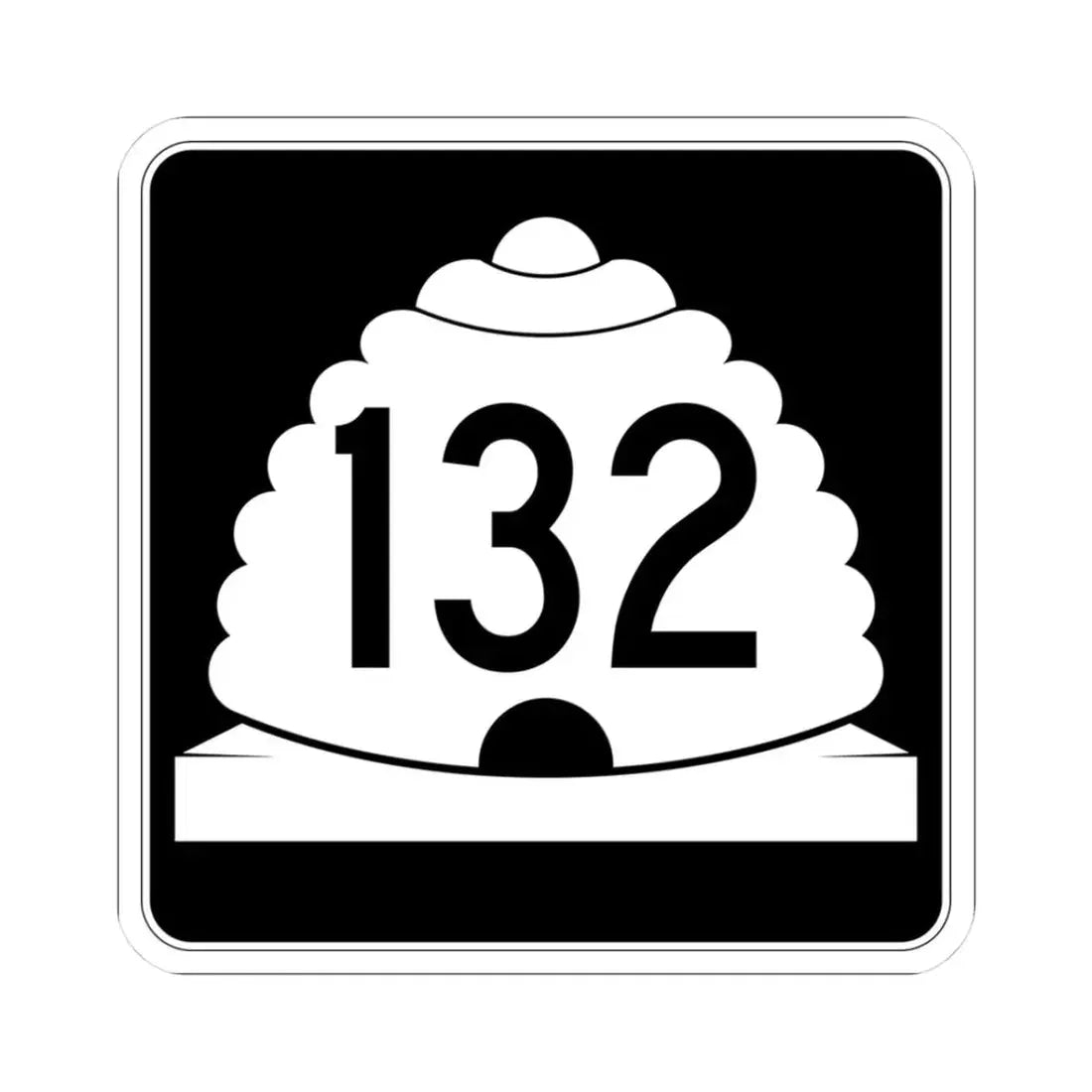 Utah SR 132 (Utah) (Road Sign) STICKER Vinyl Kiss-Cut Decal 3 Inch White - The Sticker Space