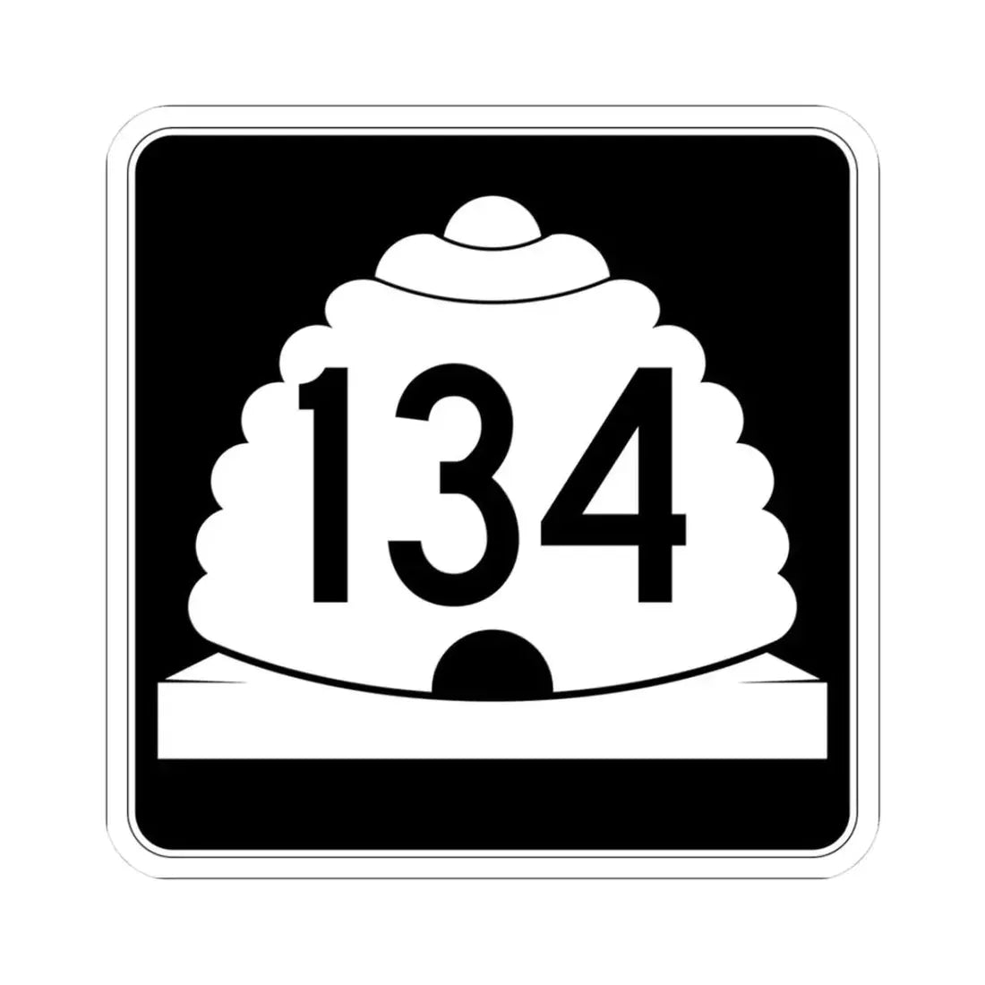 Utah SR 134 (Utah) (Road Sign) STICKER Vinyl Kiss-Cut Decal 3 Inch White - The Sticker Space