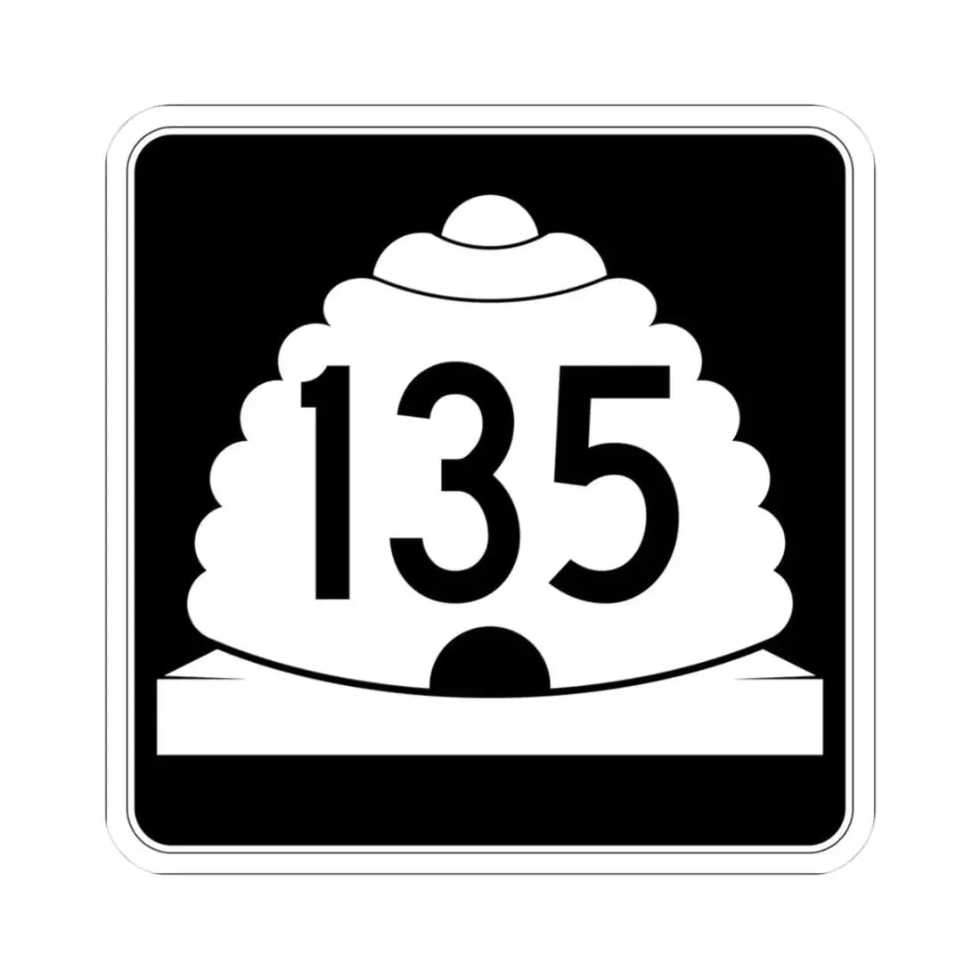 Utah SR 135 (Utah) (Road Sign) STICKER Vinyl Kiss-Cut Decal 3 Inch White - The Sticker Space