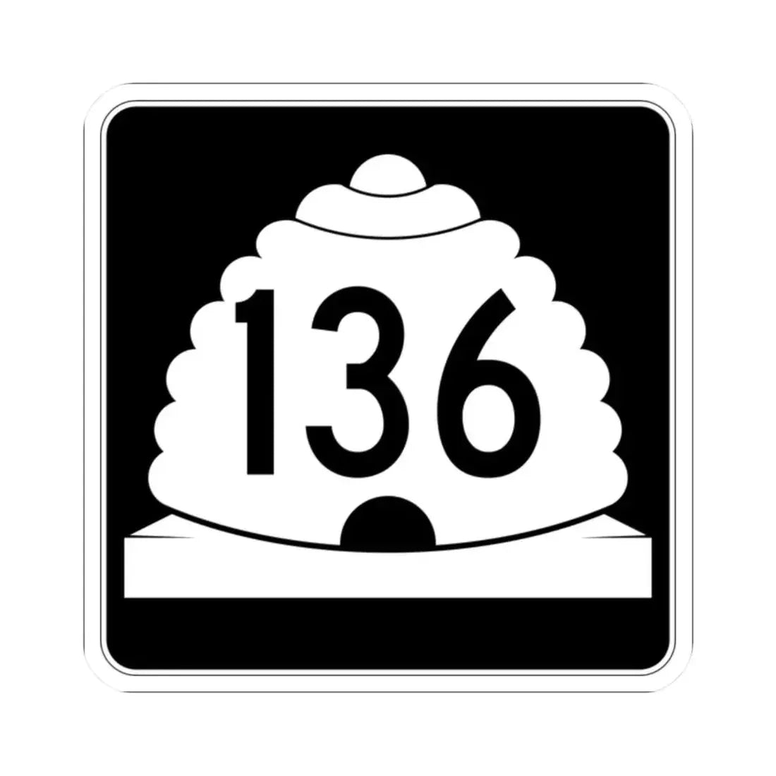 Utah SR 136 (Utah) (Road Sign) STICKER Vinyl Kiss-Cut Decal 2 Inch White - The Sticker Space