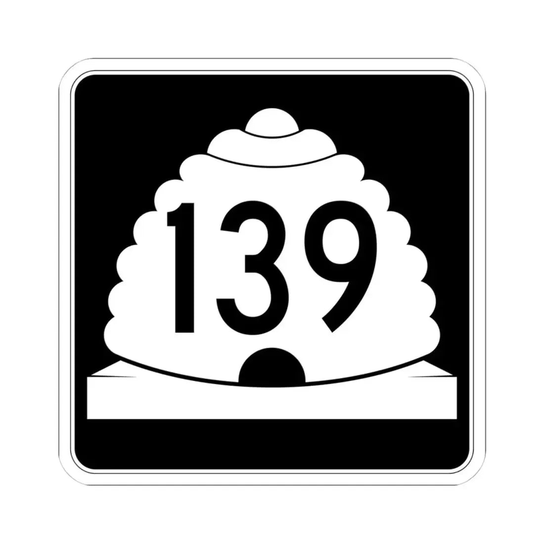 Utah SR 139 (Utah) (Road Sign) STICKER Vinyl Kiss-Cut Decal 4 Inch White - The Sticker Space