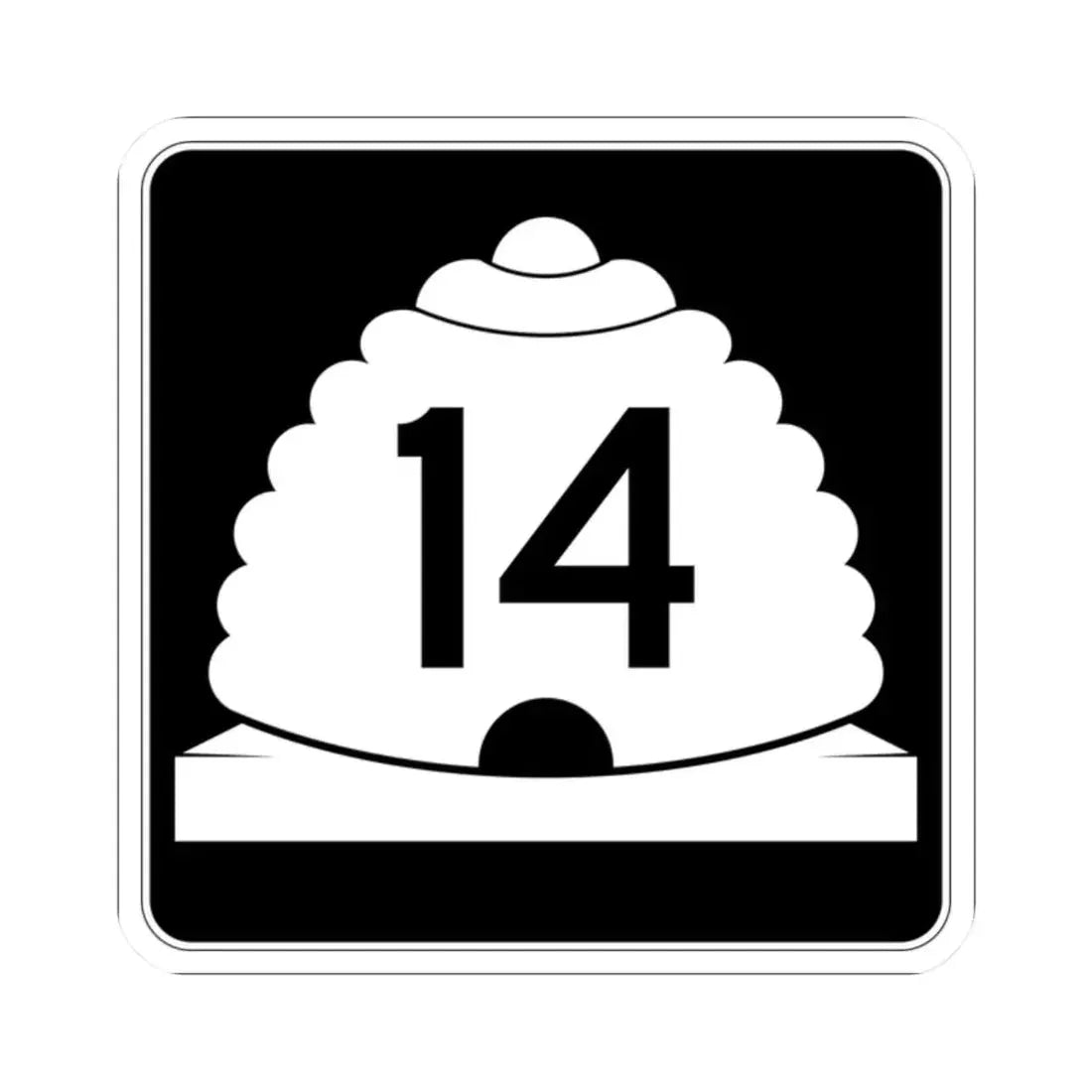 Utah SR 14 (Utah) (Road Sign) STICKER Vinyl Kiss-Cut Decal 2 Inch White - The Sticker Space