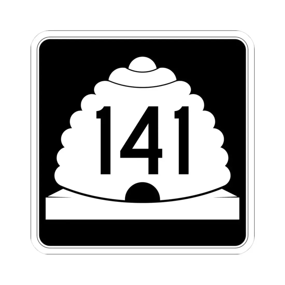 Utah SR 141 (Utah) (Road Sign) STICKER Vinyl Kiss-Cut Decal 3 Inch White - The Sticker Space