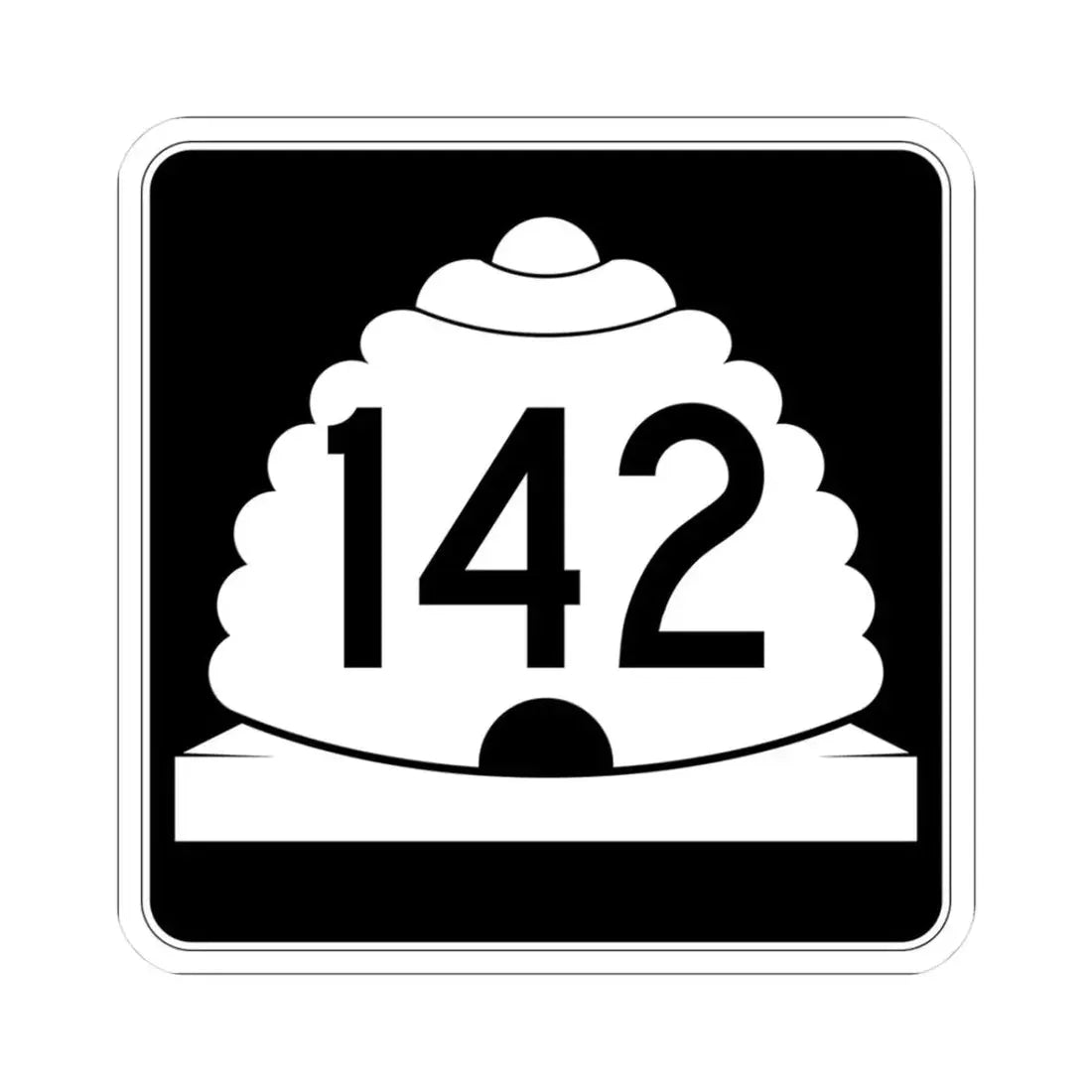 Utah SR 142 (Utah) (Road Sign) STICKER Vinyl Kiss-Cut Decal 3 Inch White - The Sticker Space