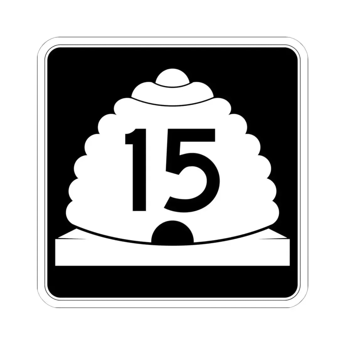 Utah SR 15 (Utah) (Road Sign) STICKER Vinyl Kiss-Cut Decal 6 Inch White - The Sticker Space
