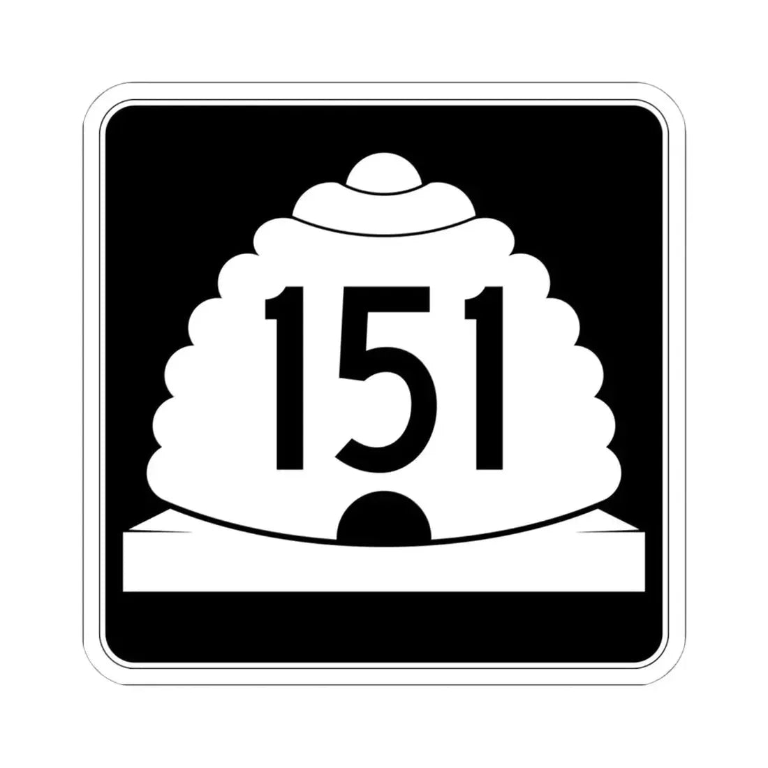 Utah SR 151 (Utah) (Road Sign) STICKER Vinyl Kiss-Cut Decal 6 Inch White - The Sticker Space