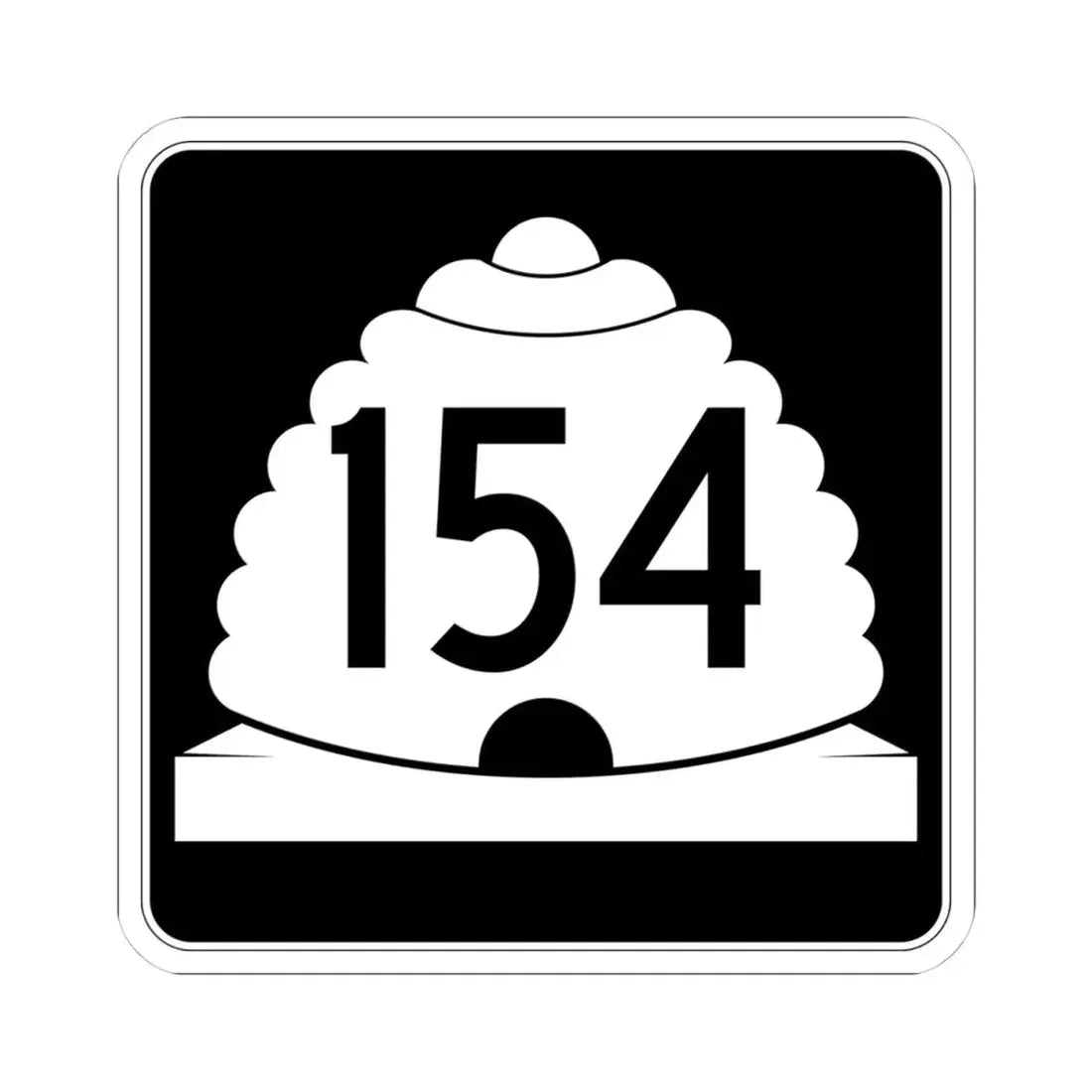 Utah SR 154 (Utah) (Road Sign) STICKER Vinyl Kiss-Cut Decal 4 Inch White - The Sticker Space