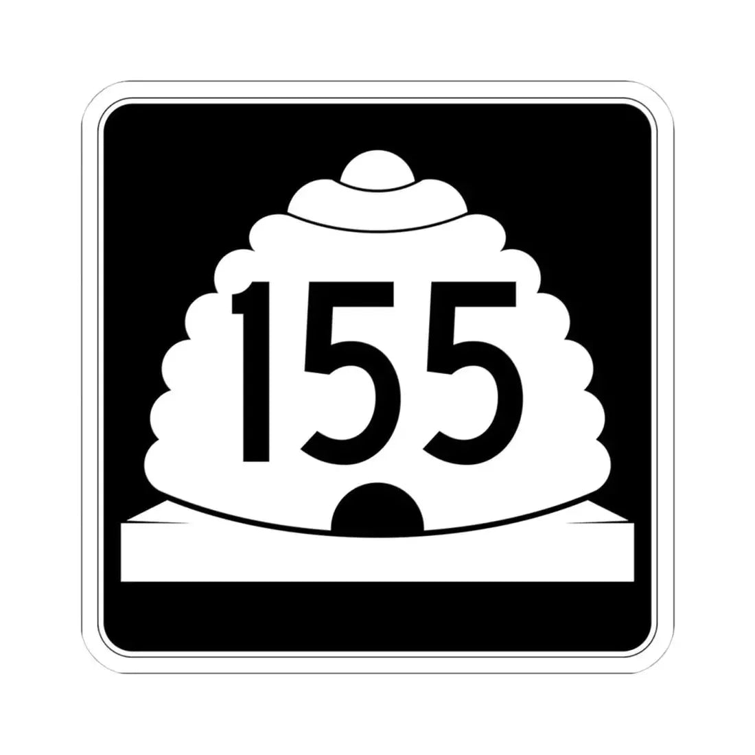 Utah SR 155 (Utah) (Road Sign) STICKER Vinyl Kiss-Cut Decal 4 Inch White - The Sticker Space