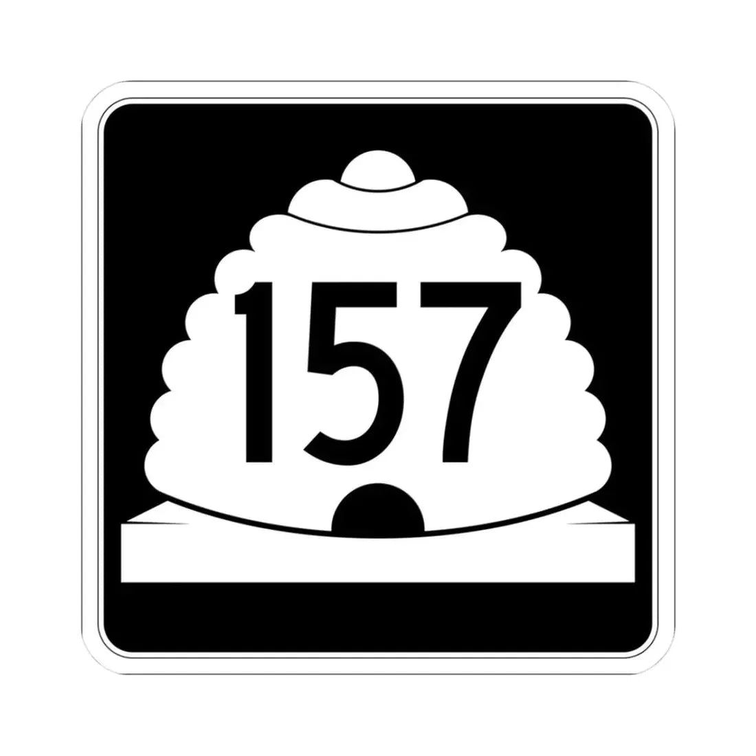Utah SR 157 (Utah) (Road Sign) STICKER Vinyl Kiss-Cut Decal 3 Inch White - The Sticker Space