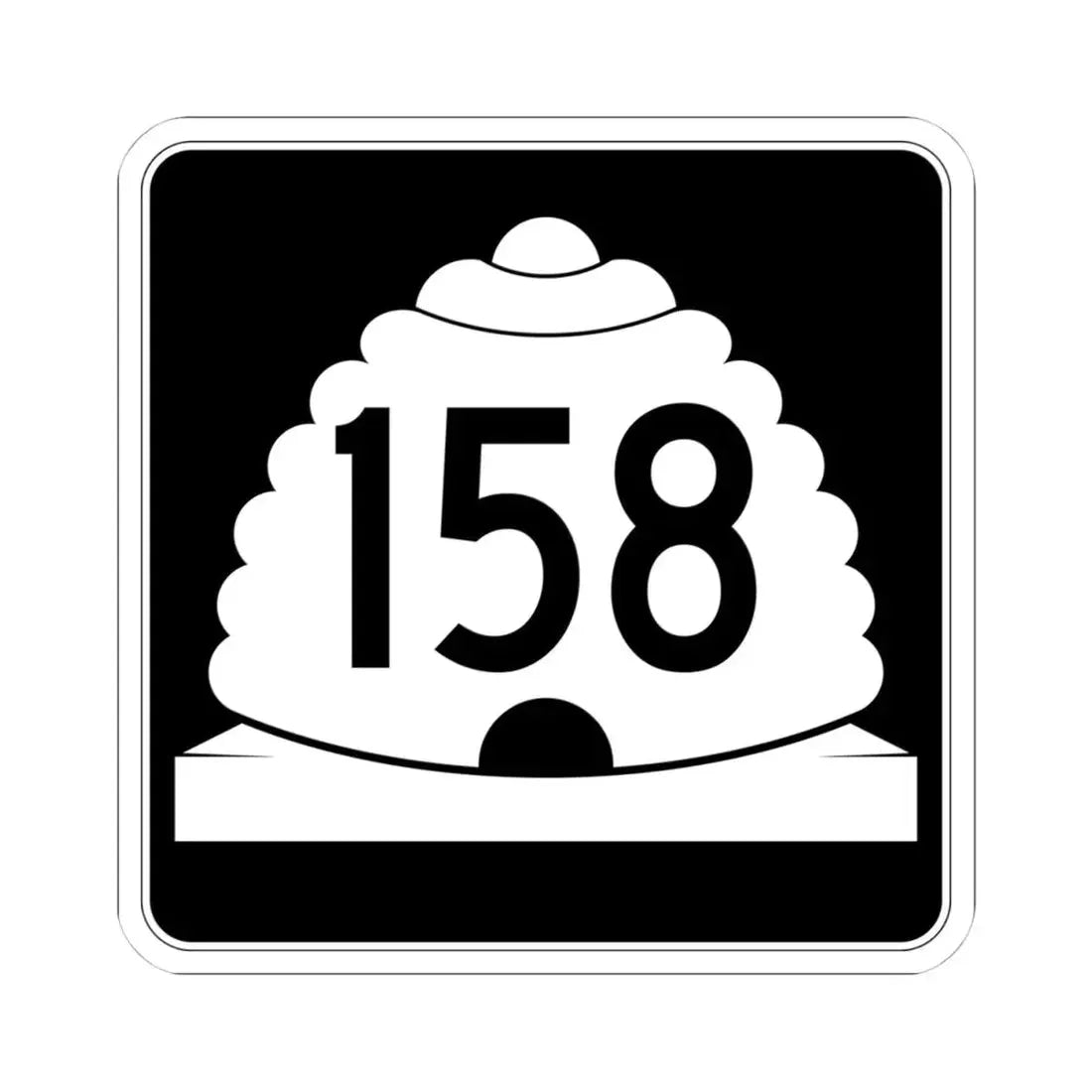 Utah SR 158 (Utah) (Road Sign) STICKER Vinyl Kiss-Cut Decal 4 Inch White - The Sticker Space