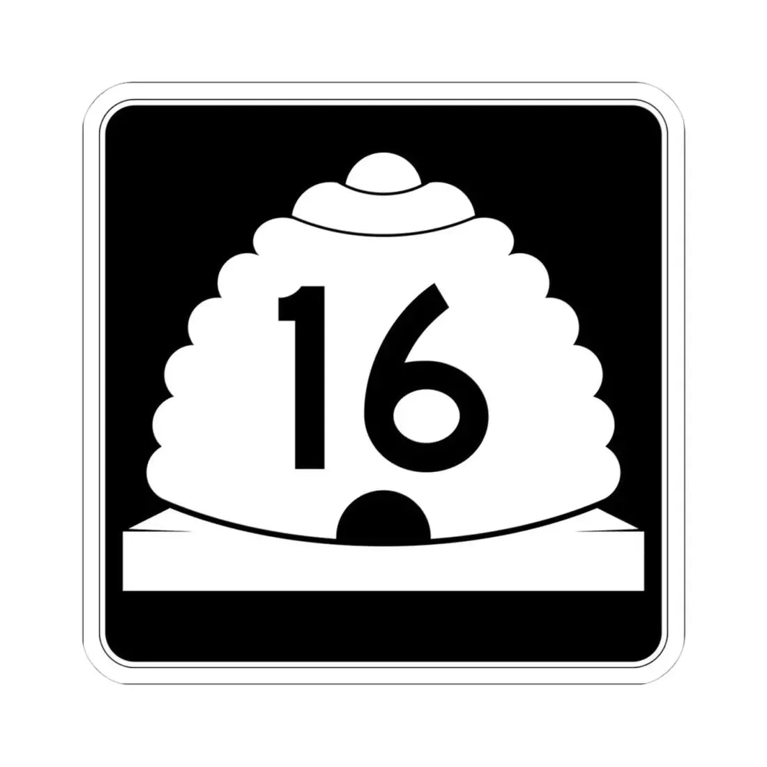 Utah SR 16 (Utah) (Road Sign) STICKER Vinyl Kiss-Cut Decal 4 Inch White - The Sticker Space