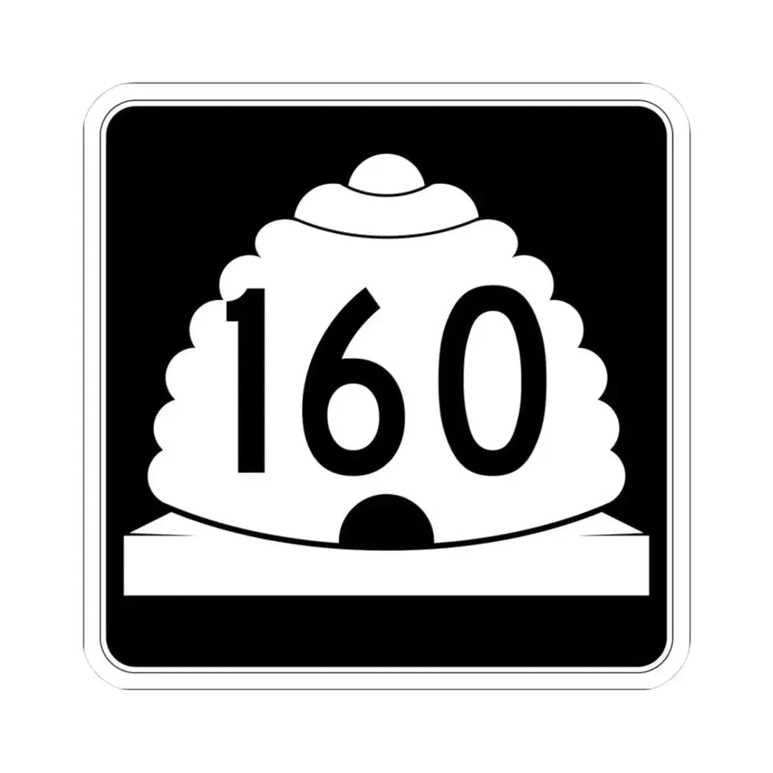 Utah SR 160 (Utah) (Road Sign) STICKER Vinyl Kiss-Cut Decal 3 Inch White - The Sticker Space