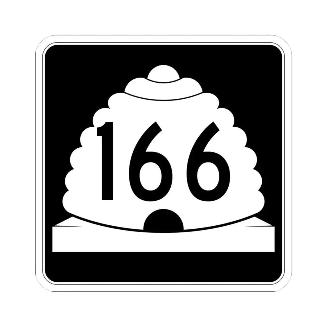 Utah SR 166 (Utah) (Road Sign) STICKER Vinyl Kiss-Cut Decal 3 Inch White - The Sticker Space