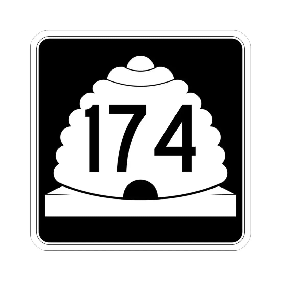 Utah SR 174 (Utah) (Road Sign) STICKER Vinyl Kiss-Cut Decal 4 Inch White - The Sticker Space