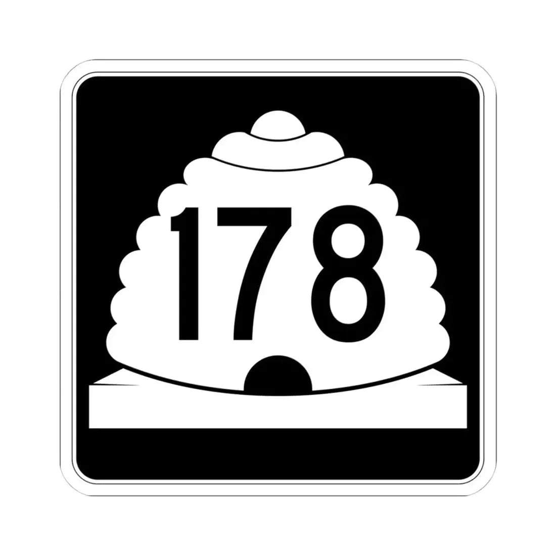 Utah SR 178 (Utah) (Road Sign) STICKER Vinyl Kiss-Cut Decal 4 Inch White - The Sticker Space