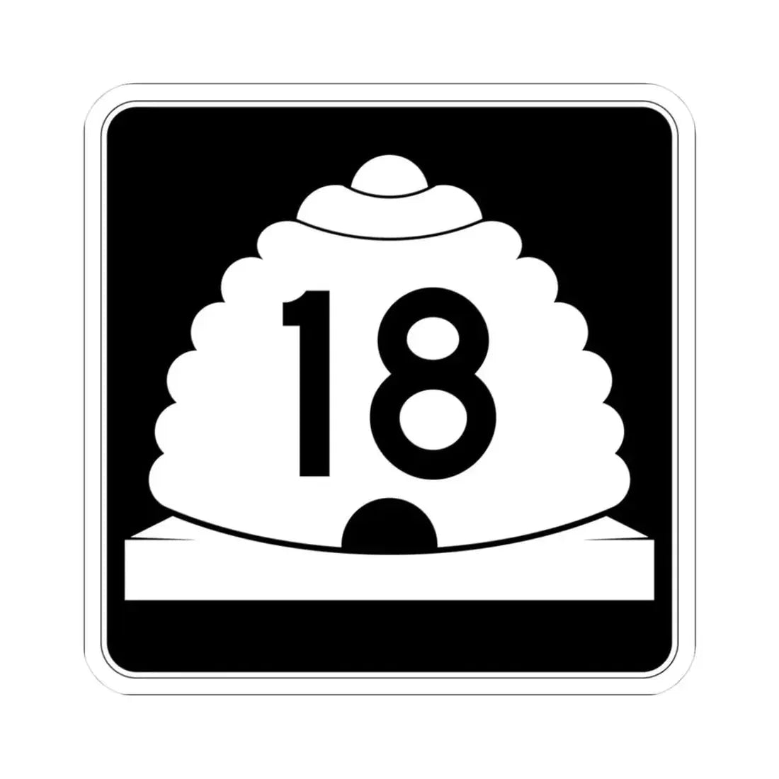 Utah SR 18 (Utah) (Road Sign) STICKER Vinyl Kiss-Cut Decal 3 Inch White - The Sticker Space