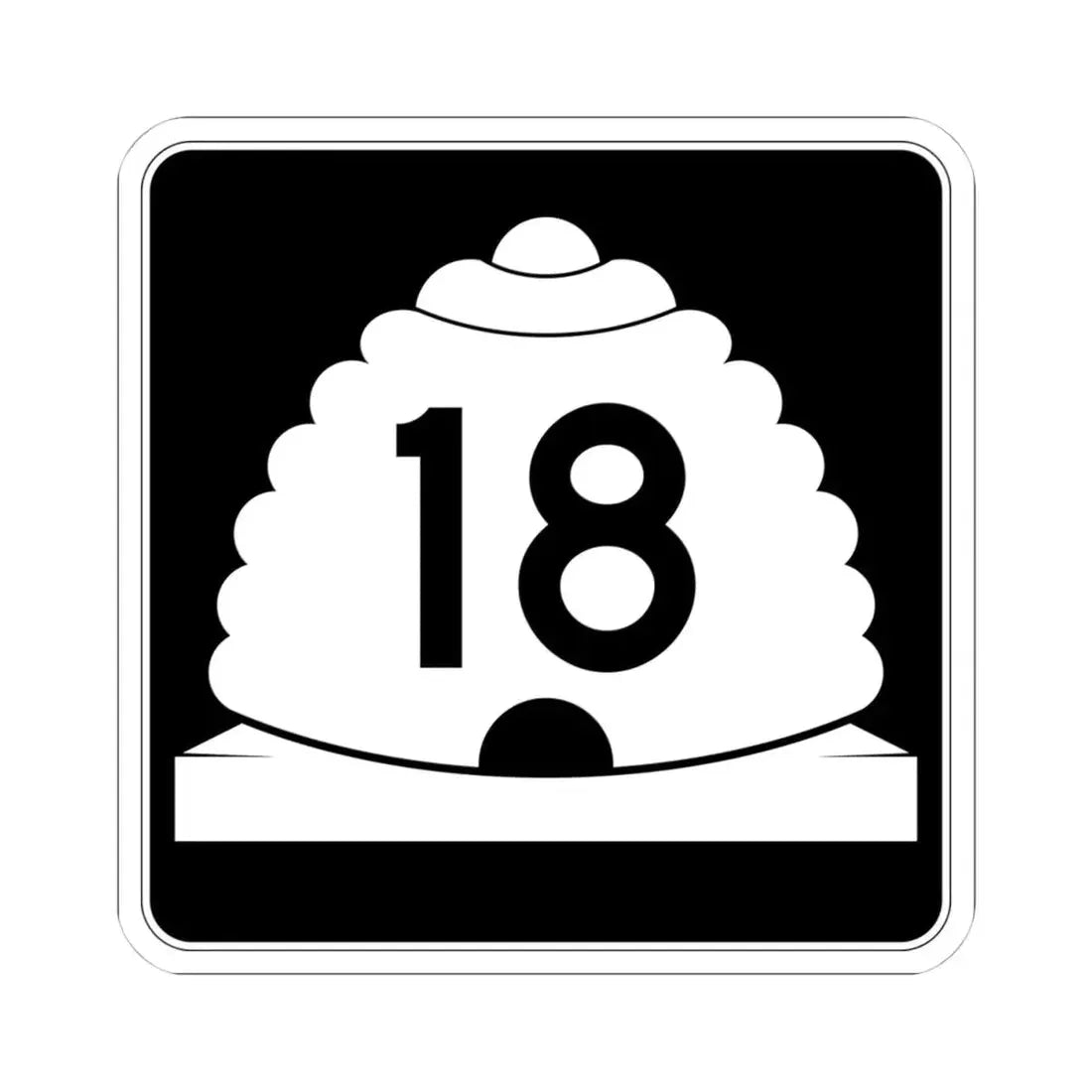 Utah SR 18 (Utah) (Road Sign) STICKER Vinyl Kiss-Cut Decal 4 Inch White - The Sticker Space