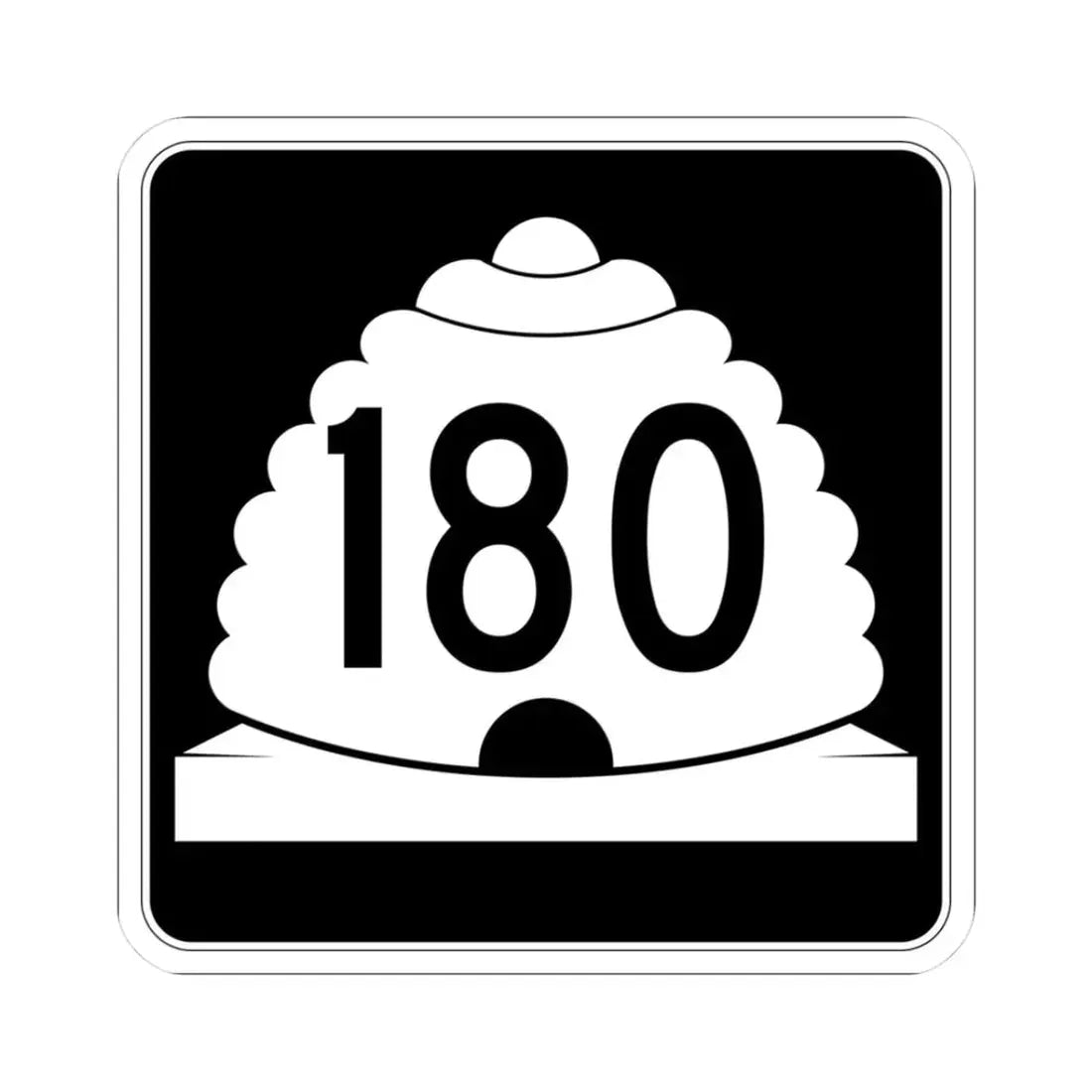 Utah SR 180 (Utah) (Road Sign) STICKER Vinyl Kiss-Cut Decal 3 Inch White - The Sticker Space