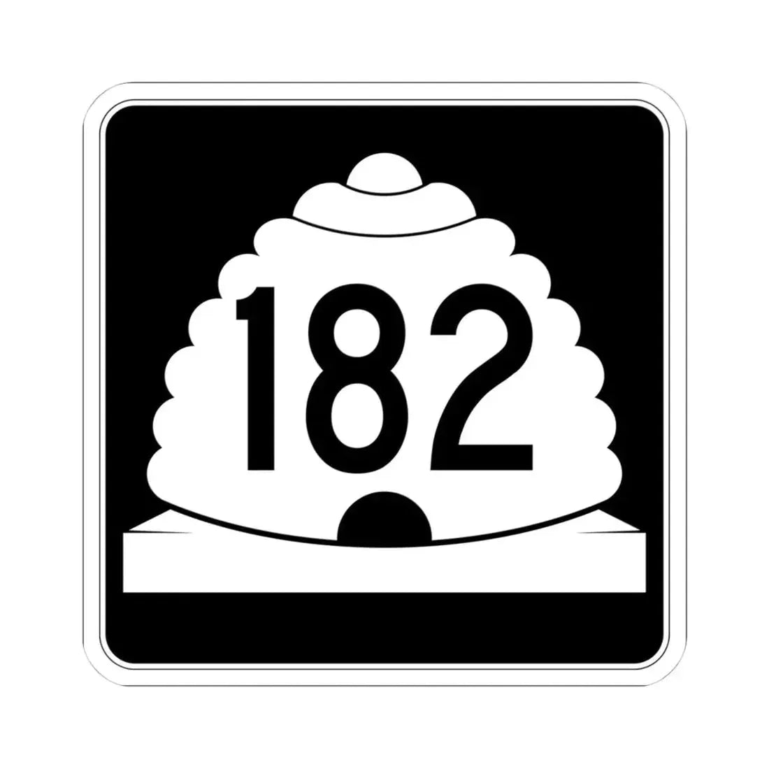 Utah SR 182 (Utah) (Road Sign) STICKER Vinyl Kiss-Cut Decal 4 Inch White - The Sticker Space