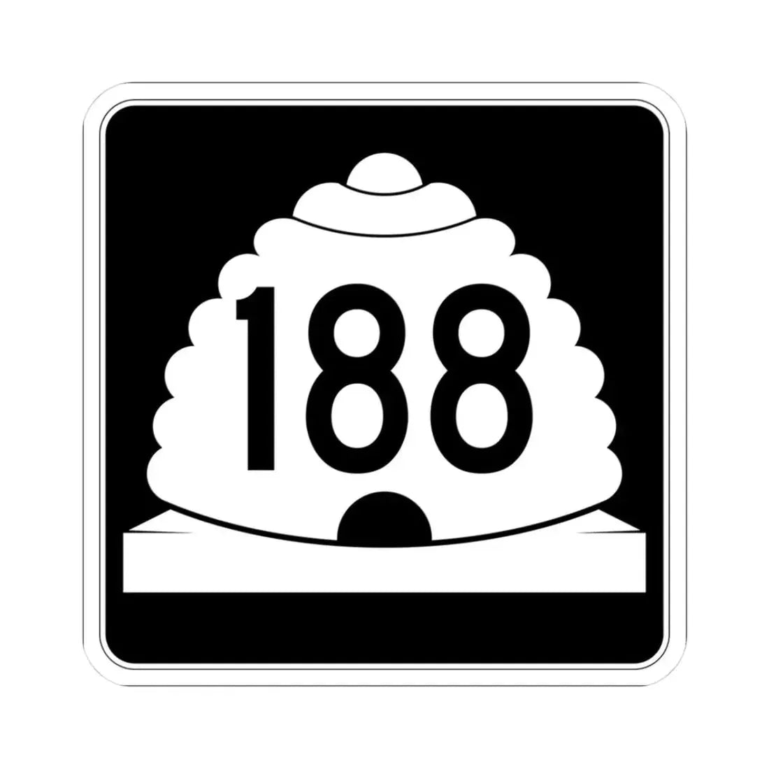 Utah SR 188 (Utah) (Road Sign) STICKER Vinyl Kiss-Cut Decal 3 Inch White - The Sticker Space