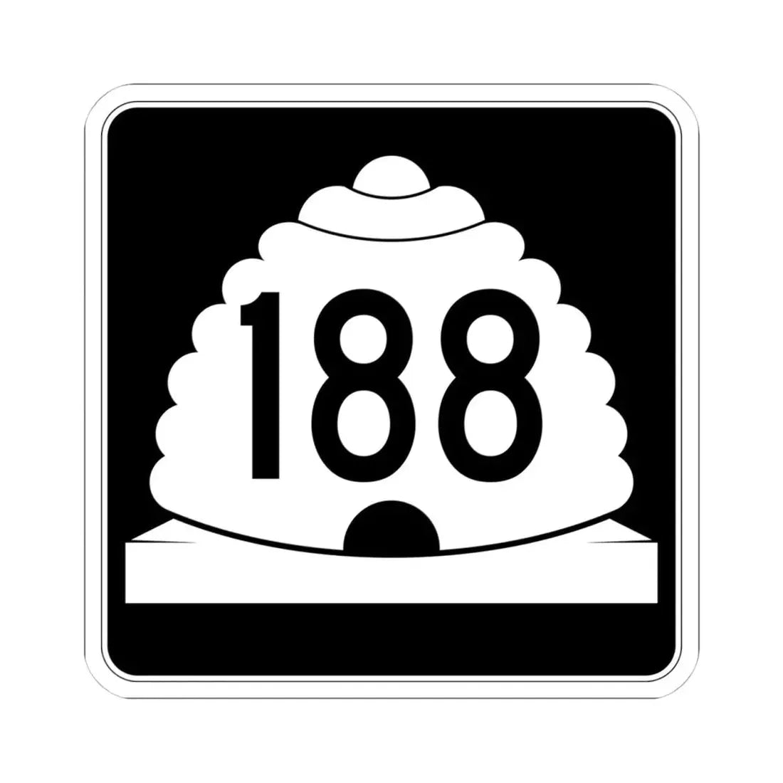 Utah SR 188 (Utah) (Road Sign) STICKER Vinyl Kiss-Cut Decal 4 Inch White - The Sticker Space