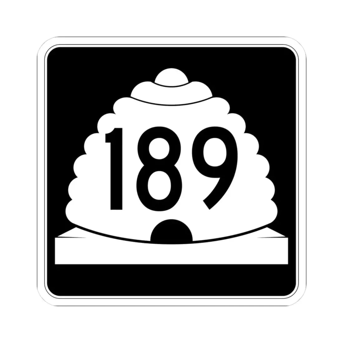Utah SR 189 (Utah) (Road Sign) STICKER Vinyl Kiss-Cut Decal 3 Inch White - The Sticker Space