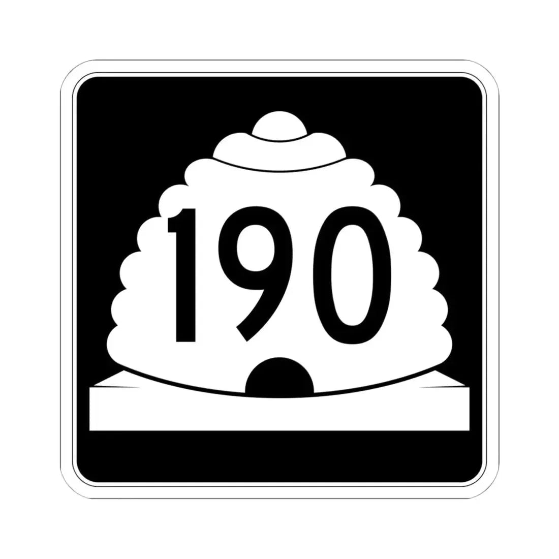 Utah SR 190 (Utah) (Road Sign) STICKER Vinyl Kiss-Cut Decal 6 Inch White - The Sticker Space