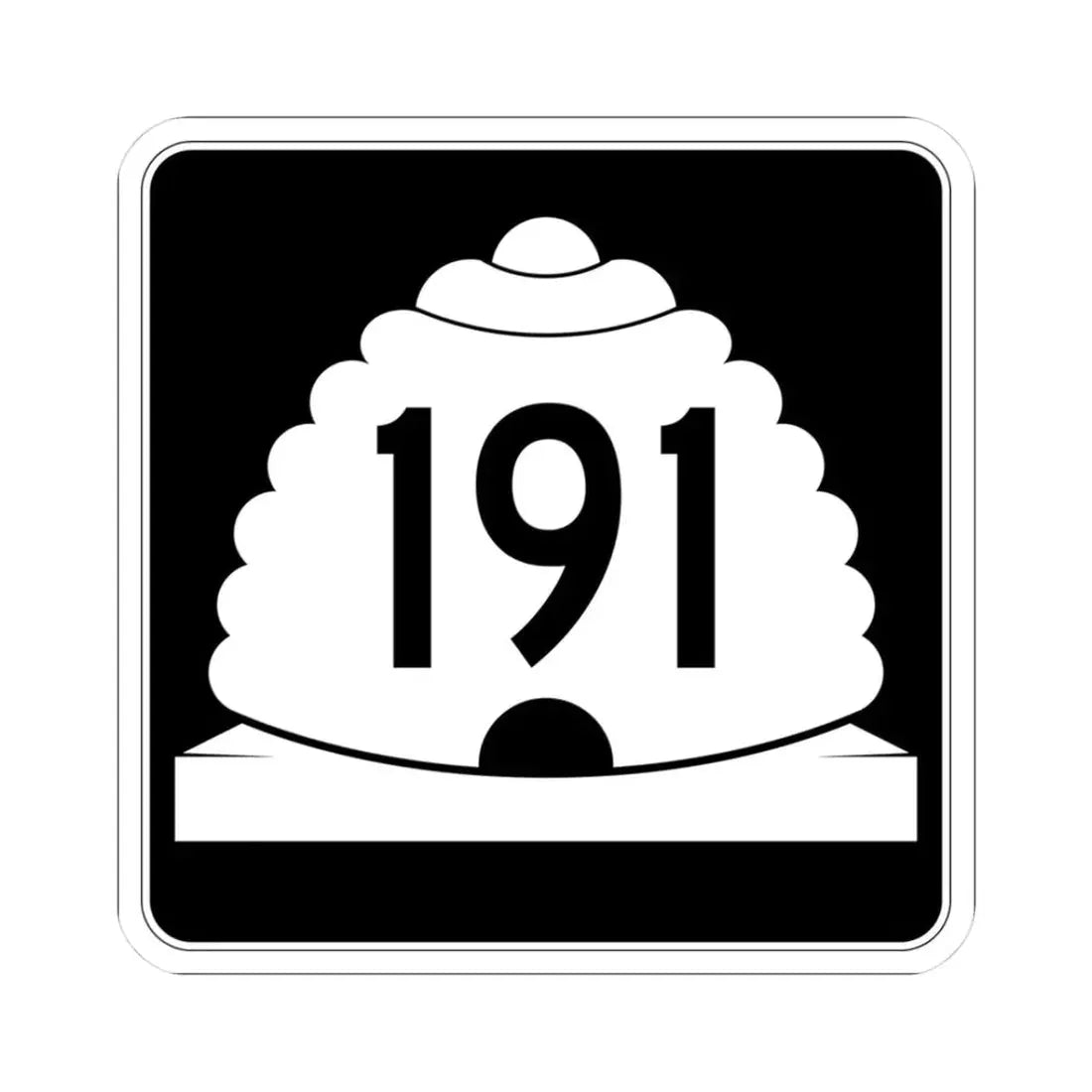 Utah SR 191 (Utah) (Road Sign) STICKER Vinyl Kiss-Cut Decal 3 Inch White - The Sticker Space