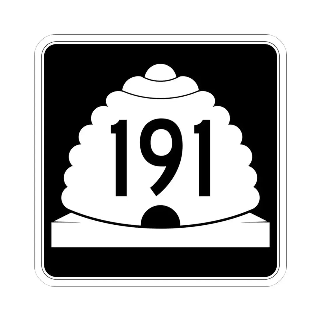 Utah SR 191 (Utah) (Road Sign) STICKER Vinyl Kiss-Cut Decal 4 Inch White - The Sticker Space