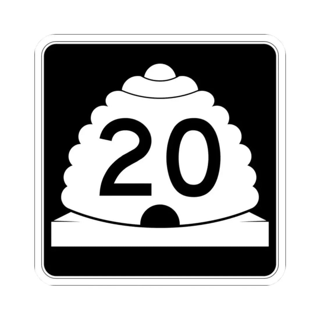 Utah SR 20 (Utah) (Road Sign) STICKER Vinyl Kiss-Cut Decal 2 Inch White - The Sticker Space