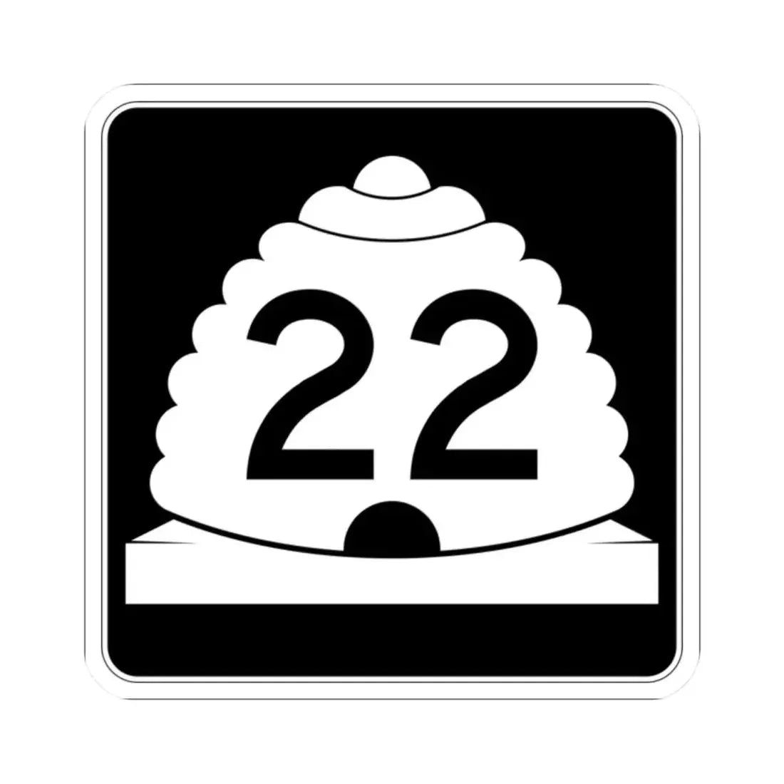 Utah SR 22 (Utah) (Road Sign) STICKER Vinyl Kiss-Cut Decal 2 Inch White - The Sticker Space