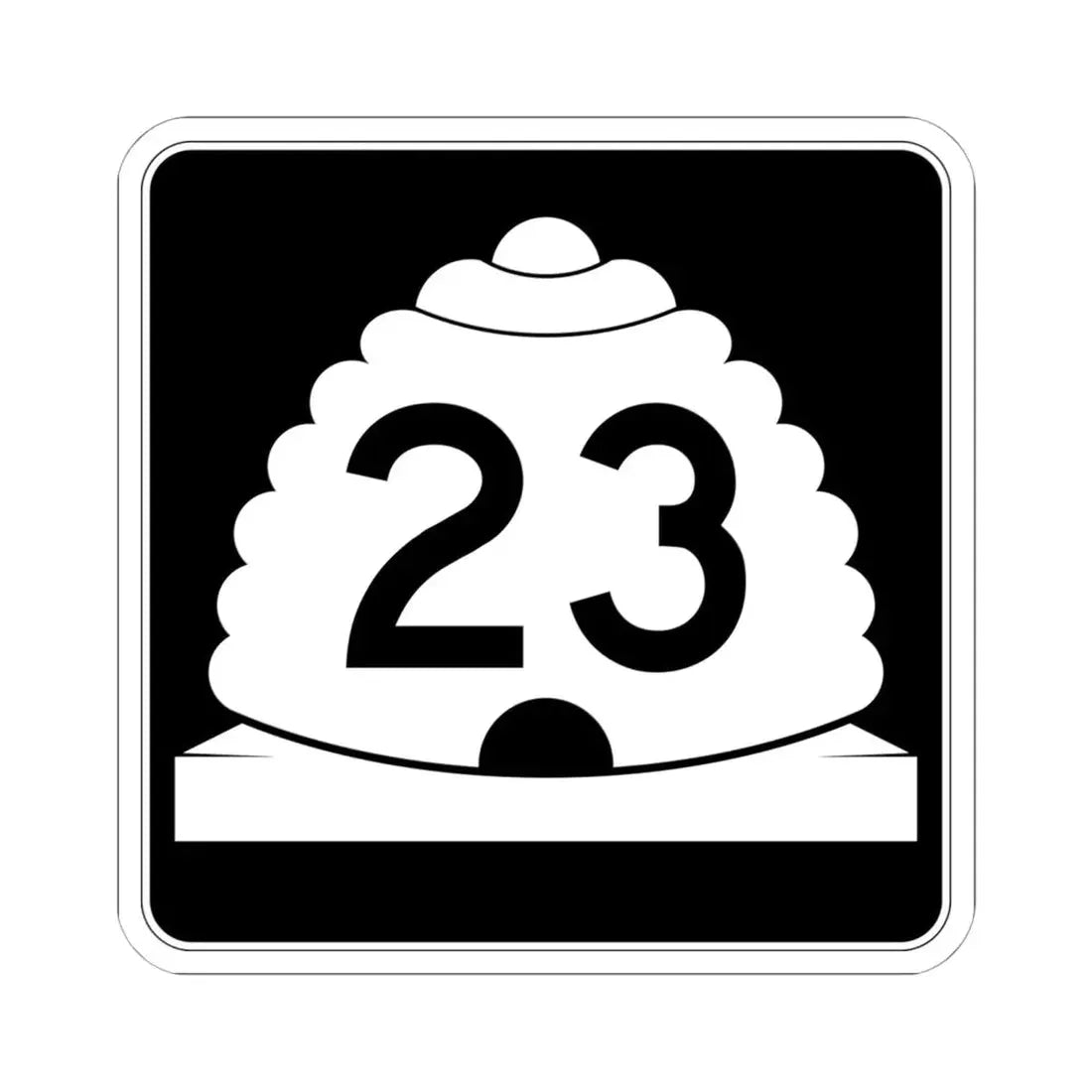 Utah SR 23 (Utah) (Road Sign) STICKER Vinyl Kiss-Cut Decal 6 Inch White - The Sticker Space