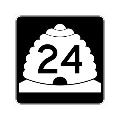 Utah SR 24 (Utah) (Road Sign) STICKER Vinyl Kiss-Cut Decal 3 Inch White - The Sticker Space