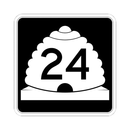 Utah SR 24 (Utah) (Road Sign) STICKER Vinyl Kiss-Cut Decal 6 Inch White - The Sticker Space