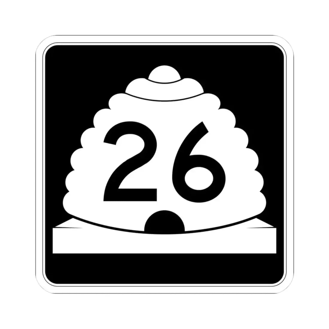 Utah SR 26 (Utah) (Road Sign) STICKER Vinyl Kiss-Cut Decal 3 Inch White - The Sticker Space