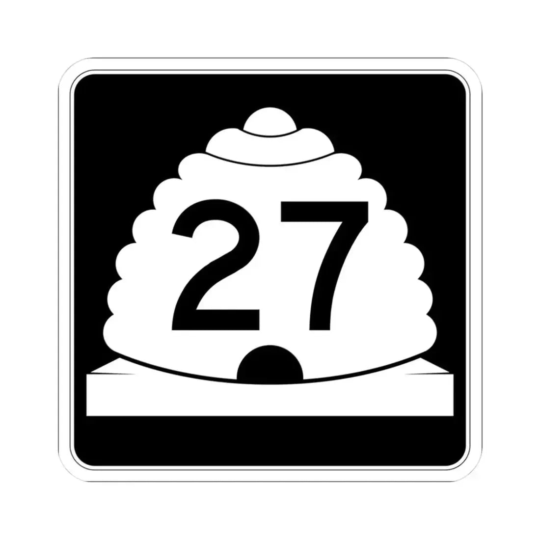 Utah SR 27 (Utah) (Road Sign) STICKER Vinyl Kiss-Cut Decal 3 Inch White - The Sticker Space