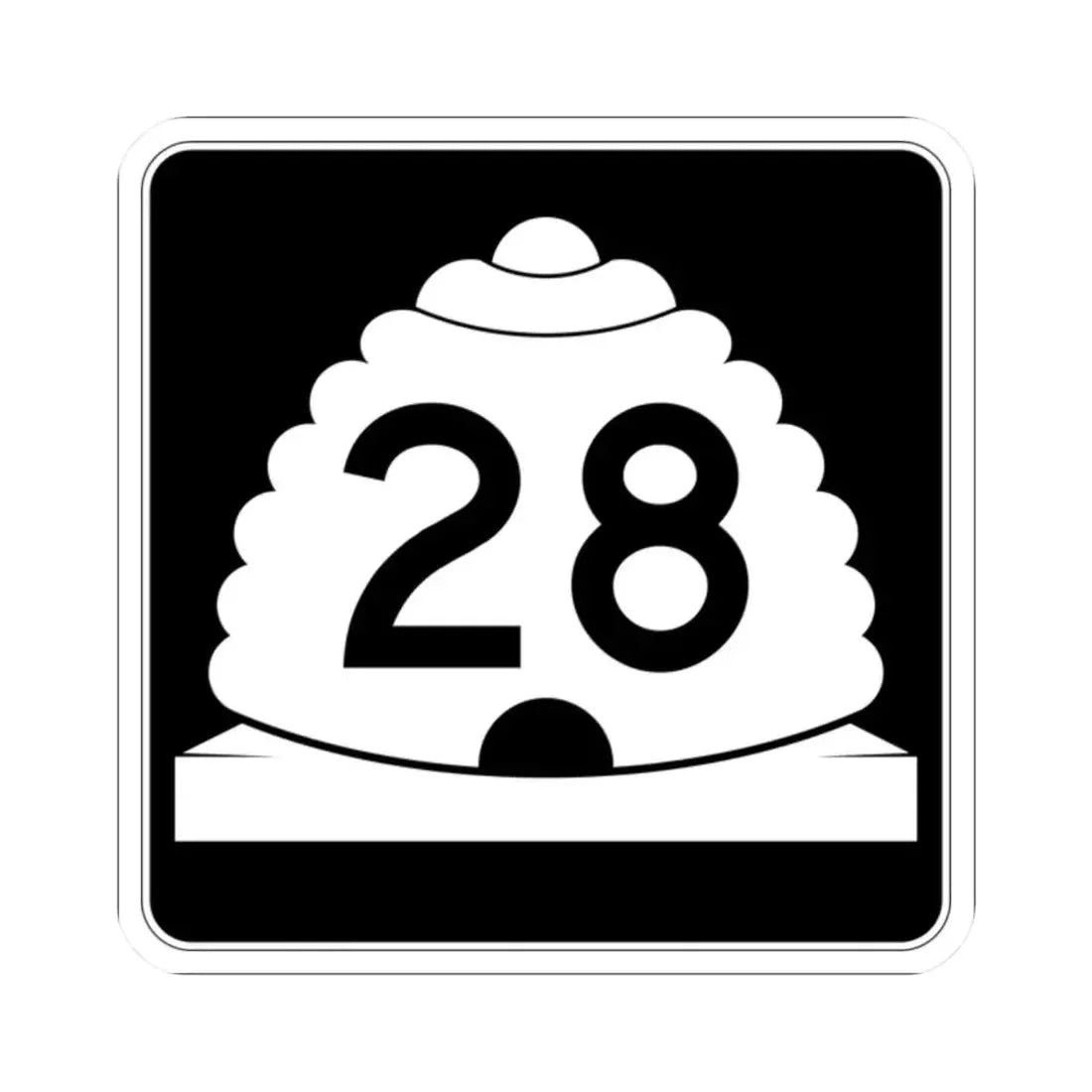 Utah SR 28 (Utah) (Road Sign) STICKER Vinyl Kiss-Cut Decal 2 Inch White - The Sticker Space