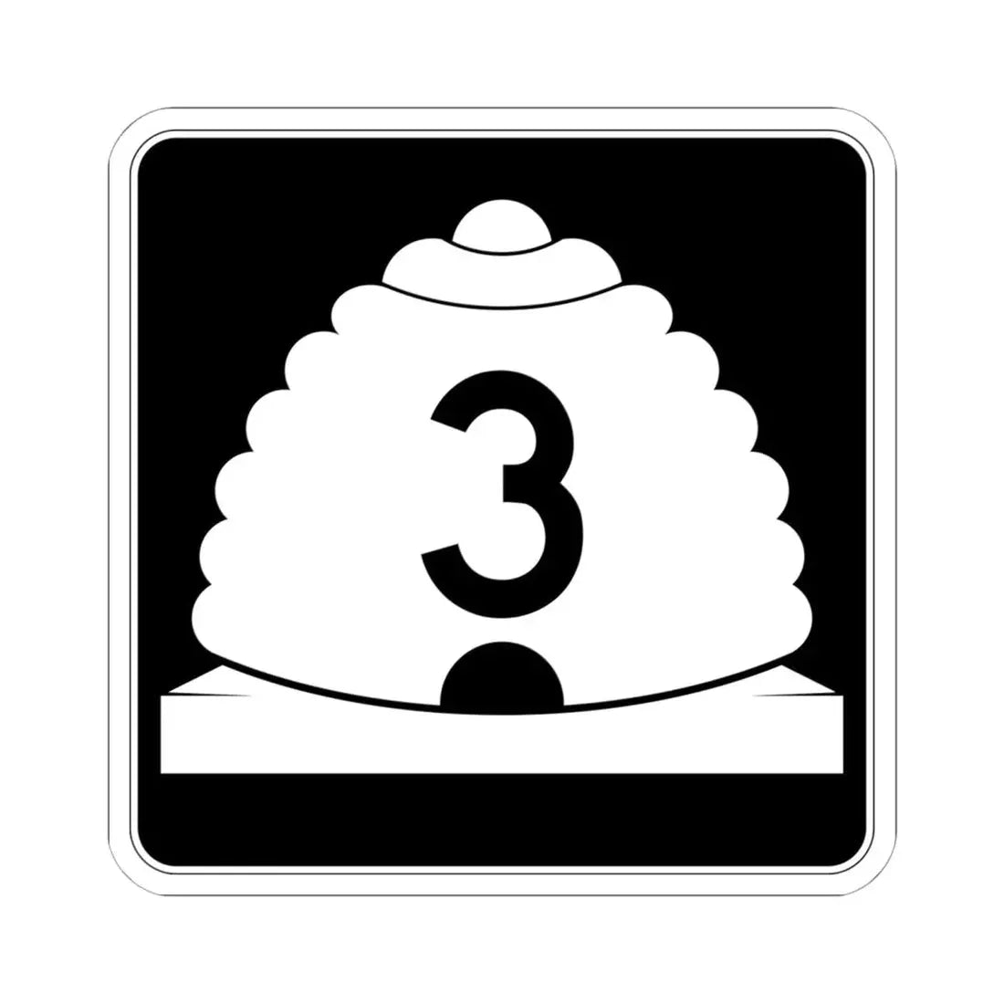 Utah SR 3 (Utah) (Road Sign) STICKER Vinyl Kiss-Cut Decal 6 Inch White - The Sticker Space