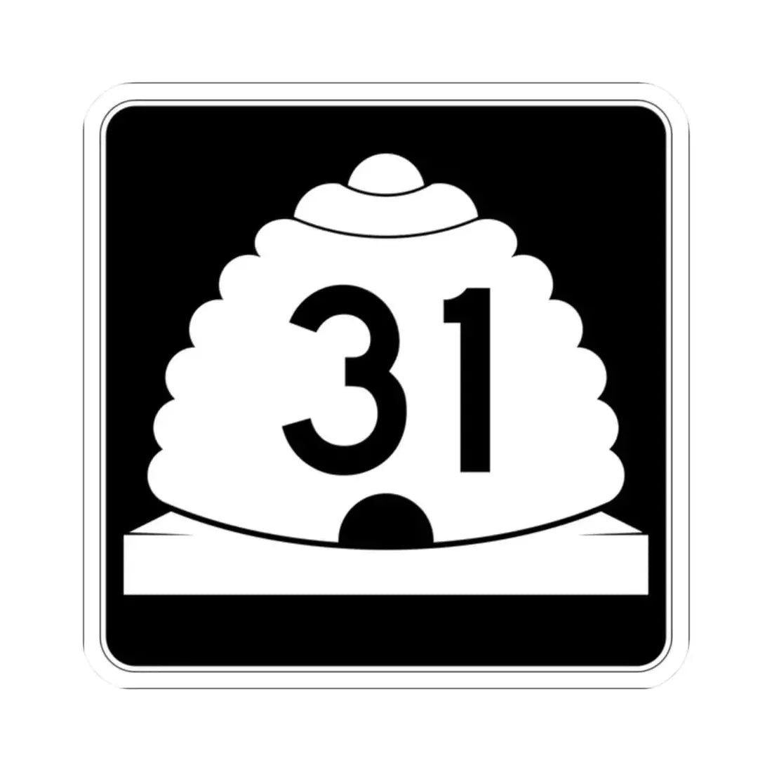 Utah SR 31 (Utah) (Road Sign) STICKER Vinyl Kiss-Cut Decal 2 Inch White - The Sticker Space