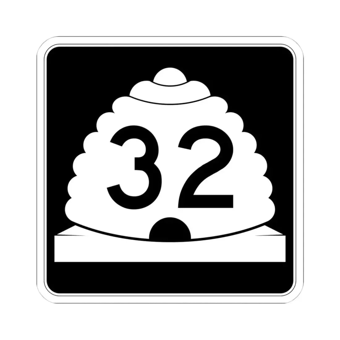 Utah SR 32 (Utah) (Road Sign) STICKER Vinyl Kiss-Cut Decal 4 Inch White - The Sticker Space