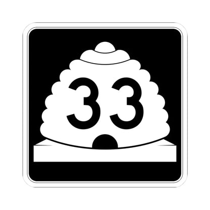 Utah SR 33 (Utah) (Road Sign) STICKER Vinyl Kiss-Cut Decal 3 Inch White - The Sticker Space