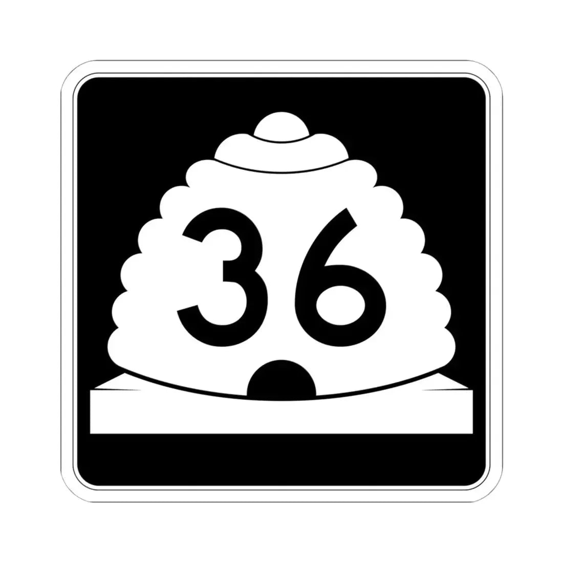 Utah SR 36 (Utah) (Road Sign) STICKER Vinyl Kiss-Cut Decal 6 Inch White - The Sticker Space